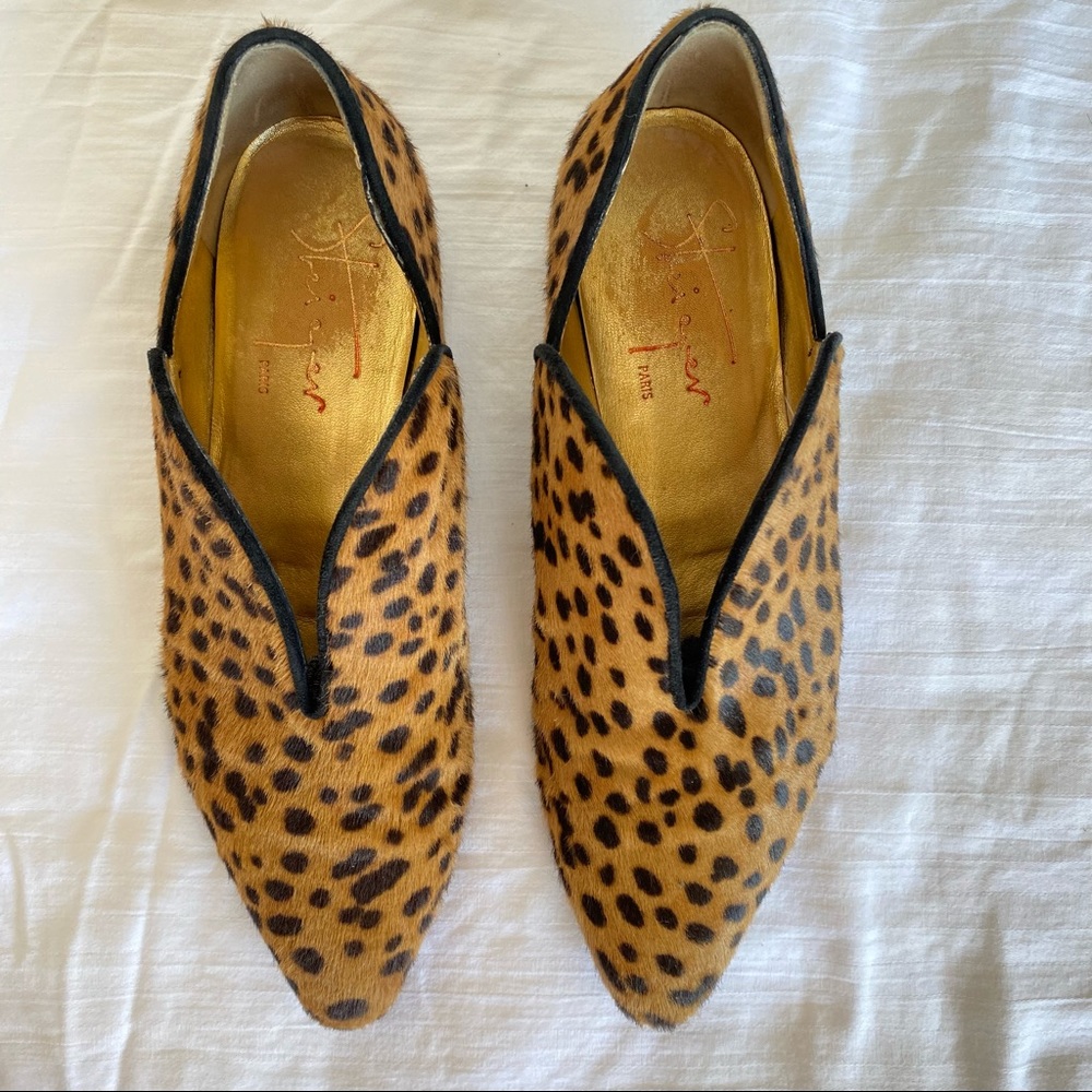 walter steiger animal print slip on shoes 38